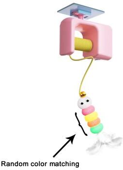 Uplift Picks Electric Interactive Cat Toy Automatic Flying Bird Teaser With Elastic Rope pink