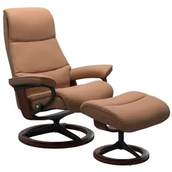 Stressless Sessel mit Hocker View Signature Leder Braun Batick Latte L (Large)