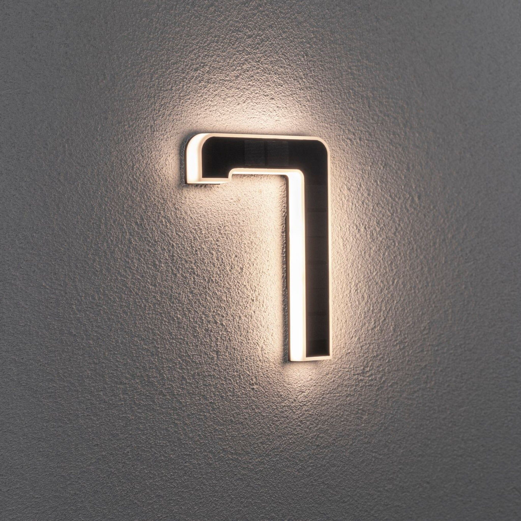 Paulmann - Outdoor Solar House Number 7 LED 0.2W with Replaceable Battery in Black
