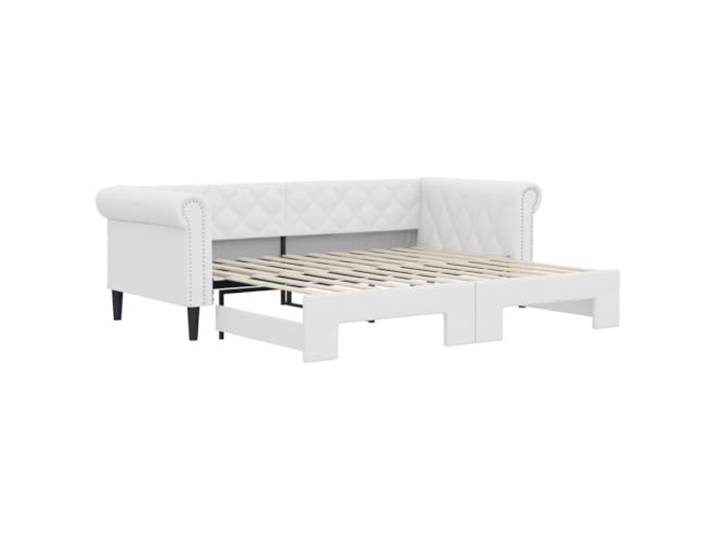 vidaXL Tagesbett Ausziehbar Weiß 90x200 cm Kunstleder