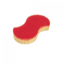 Rotes Scheuerpad auf Schwamm - Sponrex 92 x 10 - SPONTEX
