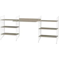 Schreibtisch mit Regal minimalistisch Weiß Beige