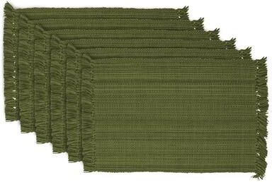 DII Design Imports Fringe Brown Variegated Kitchen Placemat Set (Set of 6)