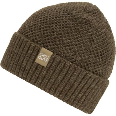 Beanie CHILLOUTS "Jonah Hat", Damen, schwarz braun, Strick, Obermaterial: 70% Polyester, 30% Baumwolle, Mützen Beanie, Wärmende Strick-Beanie für den urbanen Lifestyle