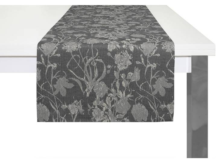 Tischläufer ADAM Flower Cuvée Gr. 1, grün (olivgrün), B:50cm L:150cm, Bio-Baumwolle, Tischdecken, Tischläufer