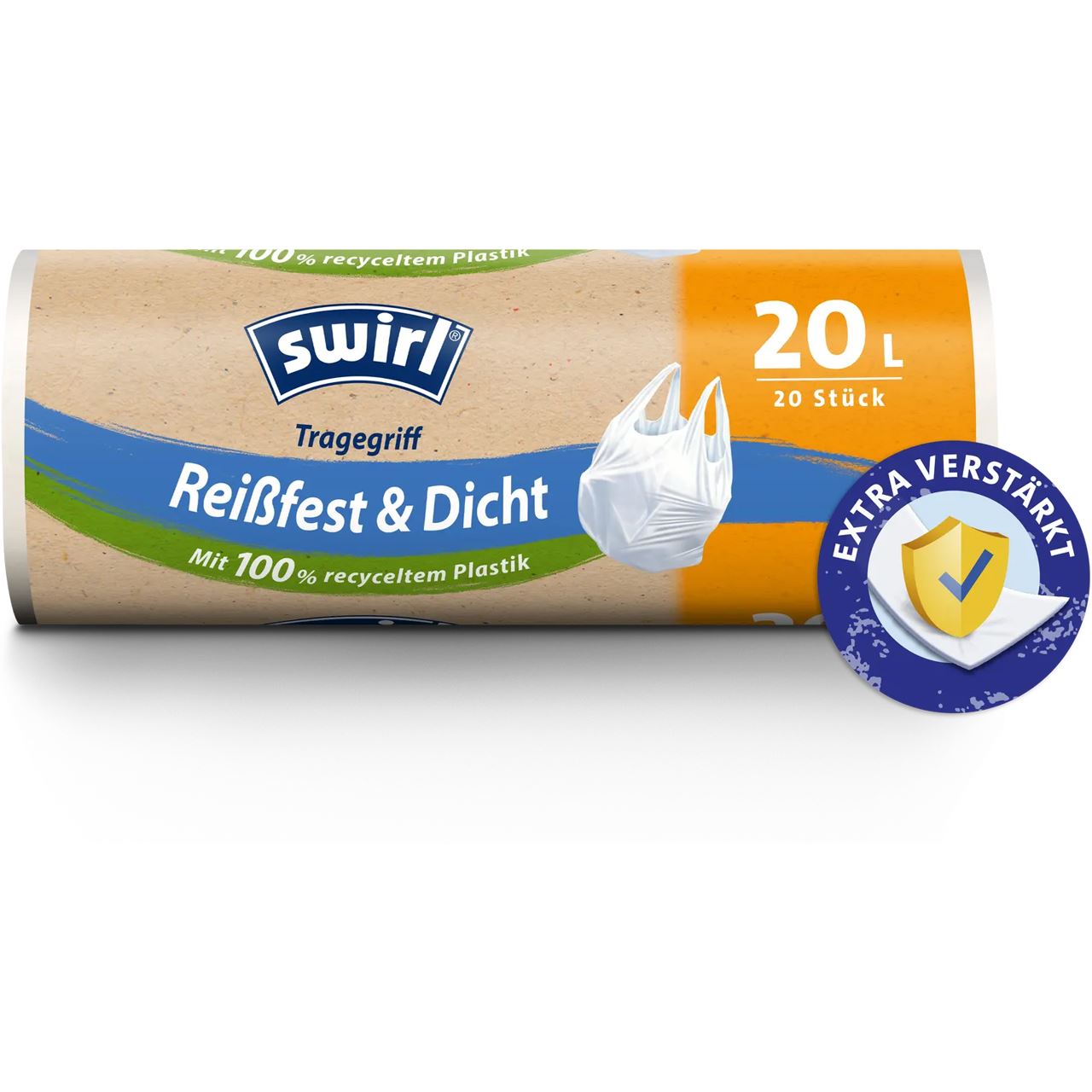 swirl Müllbeutel Reißfest & Dicht 2282 20,0 l weiß, 20 St.