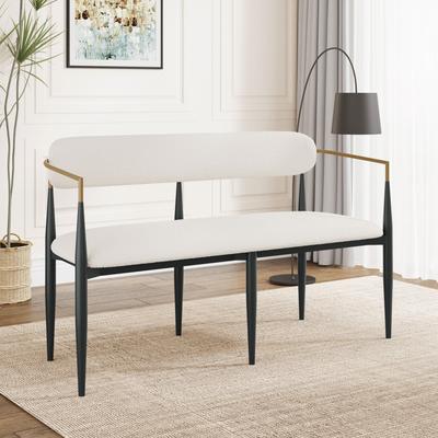 Christopher Knight Home - Elias Modern Metal Loveseat Settee with Elegant Upholstered Seating