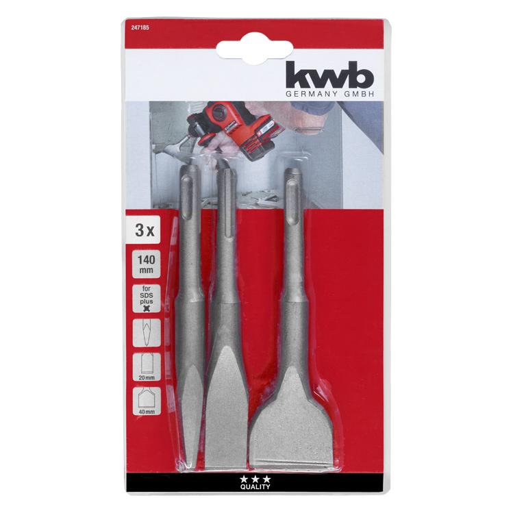 kwb SDS Meisselset 140mm 3-tlg (140 mm) (247185)