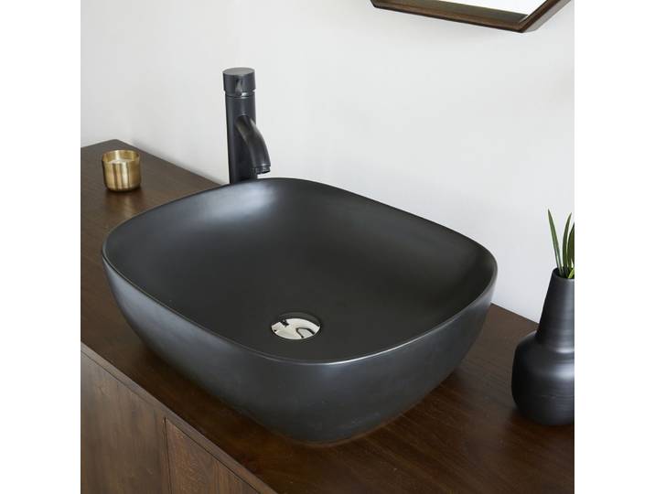 Vasque ovale en céramique noire