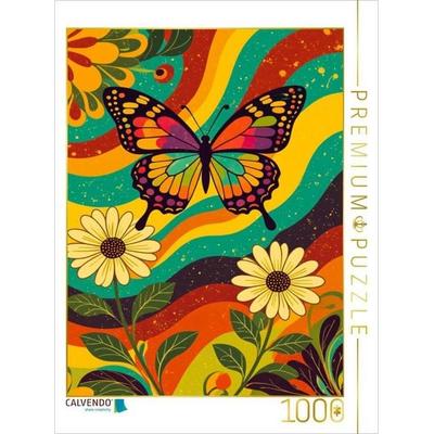 CALVENDO Puzzle Psychedelischer Schmetterling in Retrofarben | 1000 Teile Lege-Größe 64x48cm Foto-Puzzle für glückliche Stunden, Game von , Calvendo