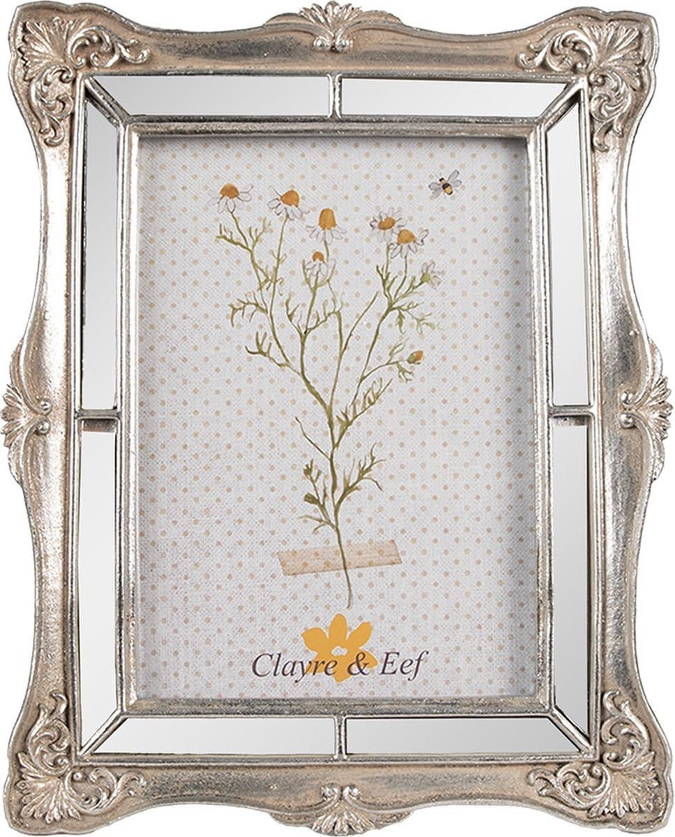 Zilverkleurige decoratieve fotolijst voor dubbelzijdse fotopresentatie, 13x18 cm