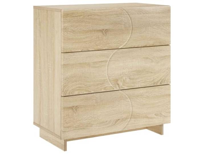 Favemtsl Sideboard Kommode Sonoma-Eiche 70 x 38 x 75 cm Holzwerkstoff Kompakter Beistellschrank mit 3 Schubfächern für Flur und Küche, bietet strukturierte Ablagefläche für Dekoration.