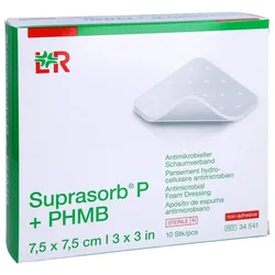 Suprasorb P + PHMB Schaumverband 7,5x7,5 cm