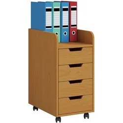VCM, Rollcontainer, Holz Büroschrank Rollcontainer Konal Mini mit Schublade (33 x 40 x 65 cm)