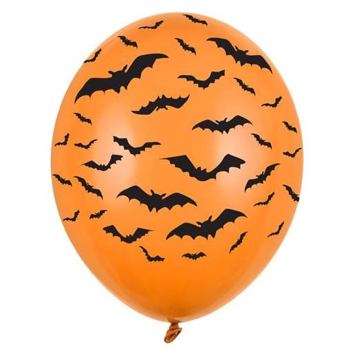 Partydeco Orangefarbene Fledermaus-Luftballons (6 Stk) (6x) (5901157493774)