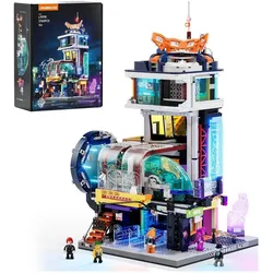 Lumibricks Cyberpunk Floating Train Station