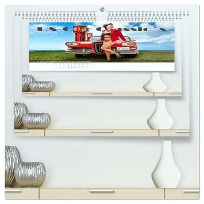 US-Car Classic's (hochwertiger Premium Wandkalender 2026 DIN A2 quer), Kunstdruck in Hochglanz