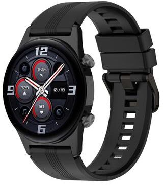 Everyday Crate Honor Watch GS 4 Silicone Watch Band With Stainless Steel Buckle Adjustable Replacement Watch Strap black
