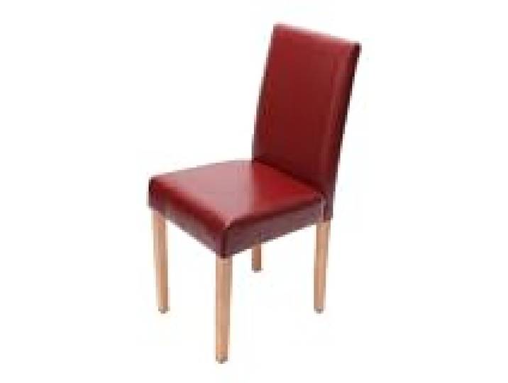 DECOSHOP26 Chaise de Salle à Manger Cuisine en synthétique Rouge Pieds en Bois Clair Design Moderne 04_0002348