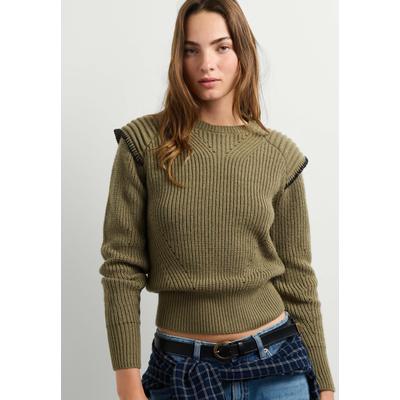 V-Ausschnitt-Pullover PEPE JEANS "Jumper ANALIA", Damen, Gr. L, grün (range grün), 85% Acryl, 15% Wolle, Pullover