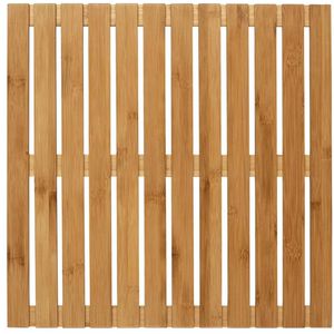 Wenko Badematte Baderost Indoor & Outdoor, 50 x 50 cm, braun, aus Bambus, rutschfest