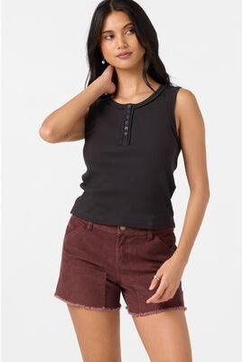 O'Neill s Hattie Rib Top in Black, Size Medium, Elastane/Viscose