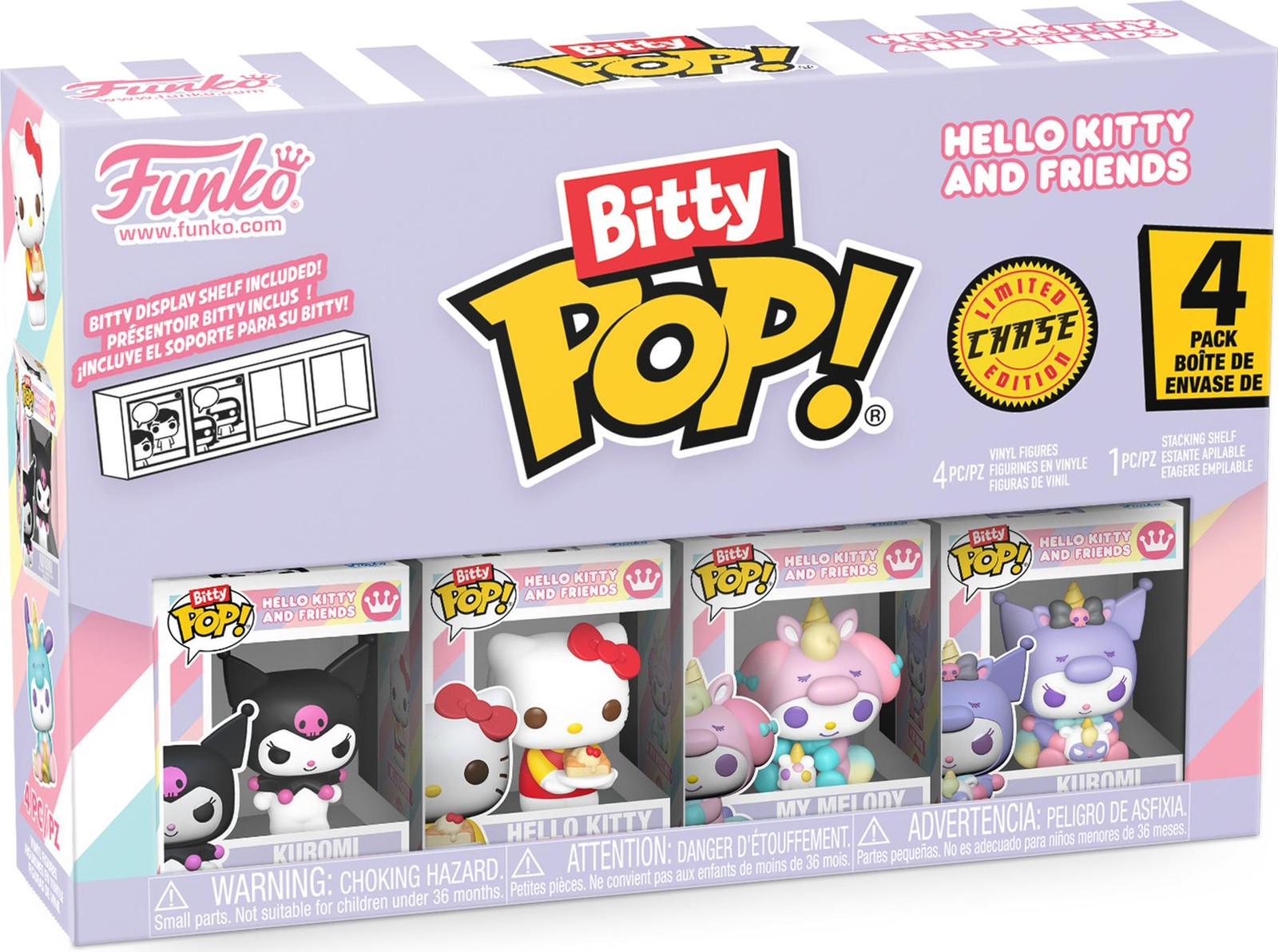 Funko Pop! Hello Kitty en vrienden - Kuromi, Hello Kitty, My Melody, Odv, Bitty Pop!