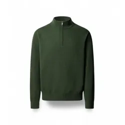 Hackett London für Herren. HM7000243 Merino Cash Mix Hzip-Pullover mit Reißverschluss, grün (XXL), Lässig, Wolle, Klassisch, Langarm
