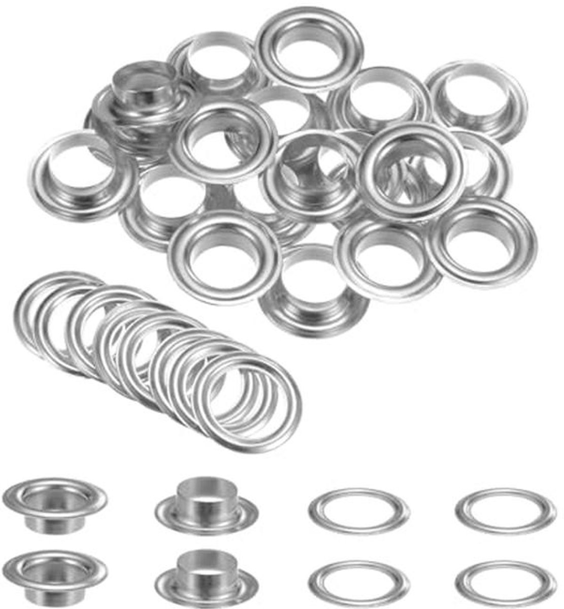 20 sets koperen oogjes van 14 mm voor stof, gordijnen, leer en knutselen