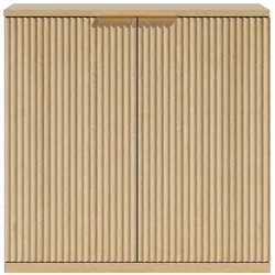 STILVORA Sideboard aus MDF in Eiche, 80x40x80 cm, Faltenfront, Metallgriff