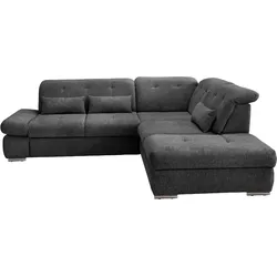 Ecksofa Dalida Anthrazit Chenille m. Bettkasten