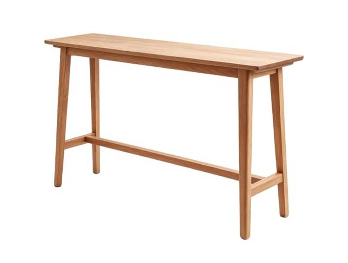 Bartisch aus massivem Holz,lange,schmale,hohe Tischplatte,Café,ohne Hocker Rechteckige Tischplatte,Tischplatte aus Massivholz,einfach zu montieren,platzsparend,freistehend(140cm)