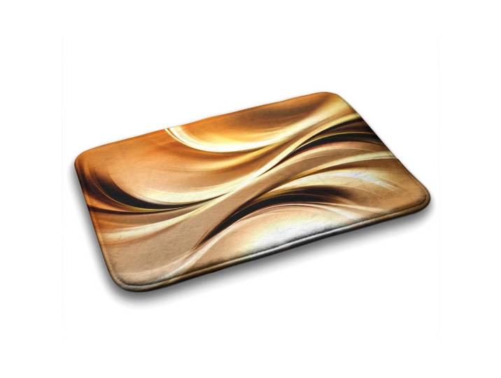 Tulup Badteppich 90x60 cm Gold Abstraktion, Bernsteinfarben, 90x60 cm, Heimtextilien, Badtextilien, Badematten