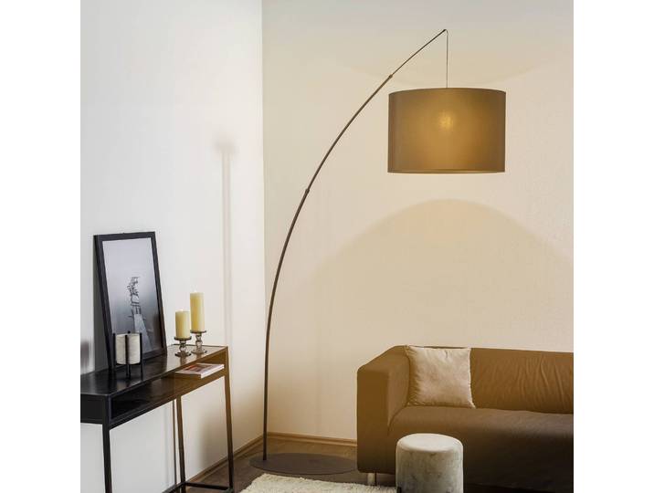 Bogenlampe Moby TK Lighting, schwarz, für Wohn- / Esszimmer, Metall, Stehlampe