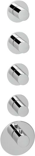 Herzbach Logic XL Fertigmontageset 11.524015.1.01 Universal-Thermostat-Modul, 5 runde Armaturenblenden, chrom