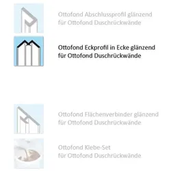 Ottofond Eckprofil in Ecke glänzend für Ottofond.. - Duschkabine