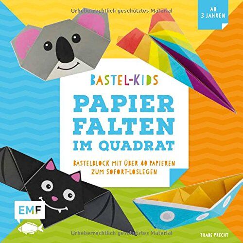 Thade Precht - Bastel-Kids - Papierfalten im Quadrat: Bastelblock mit über 40 Papieren zum Sofort-Loslegen für Kinder ab 3 Jahren - Preis vom 10.10.2026 11:48:34 h