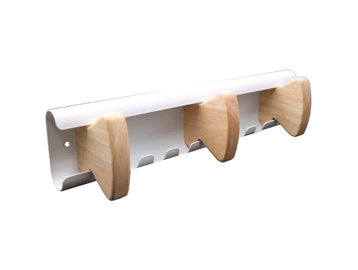 Unilux Patères Vaiina 3 accroches - Bois et Blanc