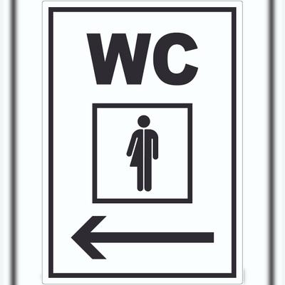 HB-Druck WC Transgender mit Pfeil nach links Aufkleber A7 (74x105mm)
