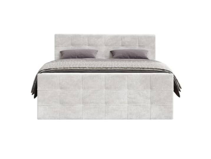 Chilly. Möbel Design Bett Modena - Komfort Boxspringbett mit gesteppter Optik, Matratze und Topper - 140x200 cm - Monte Weiß