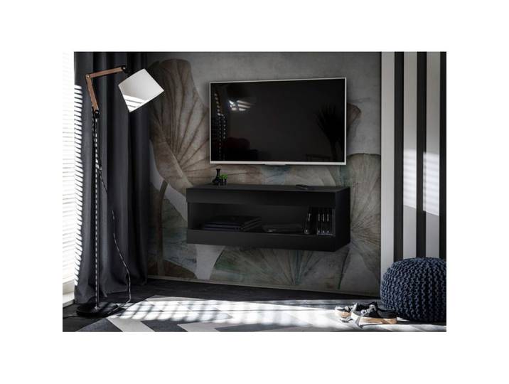 Meuble TV Komodee TIVOLI RTV2 Espace ouvert - Noir Noir 35 x 100 x 36 cm