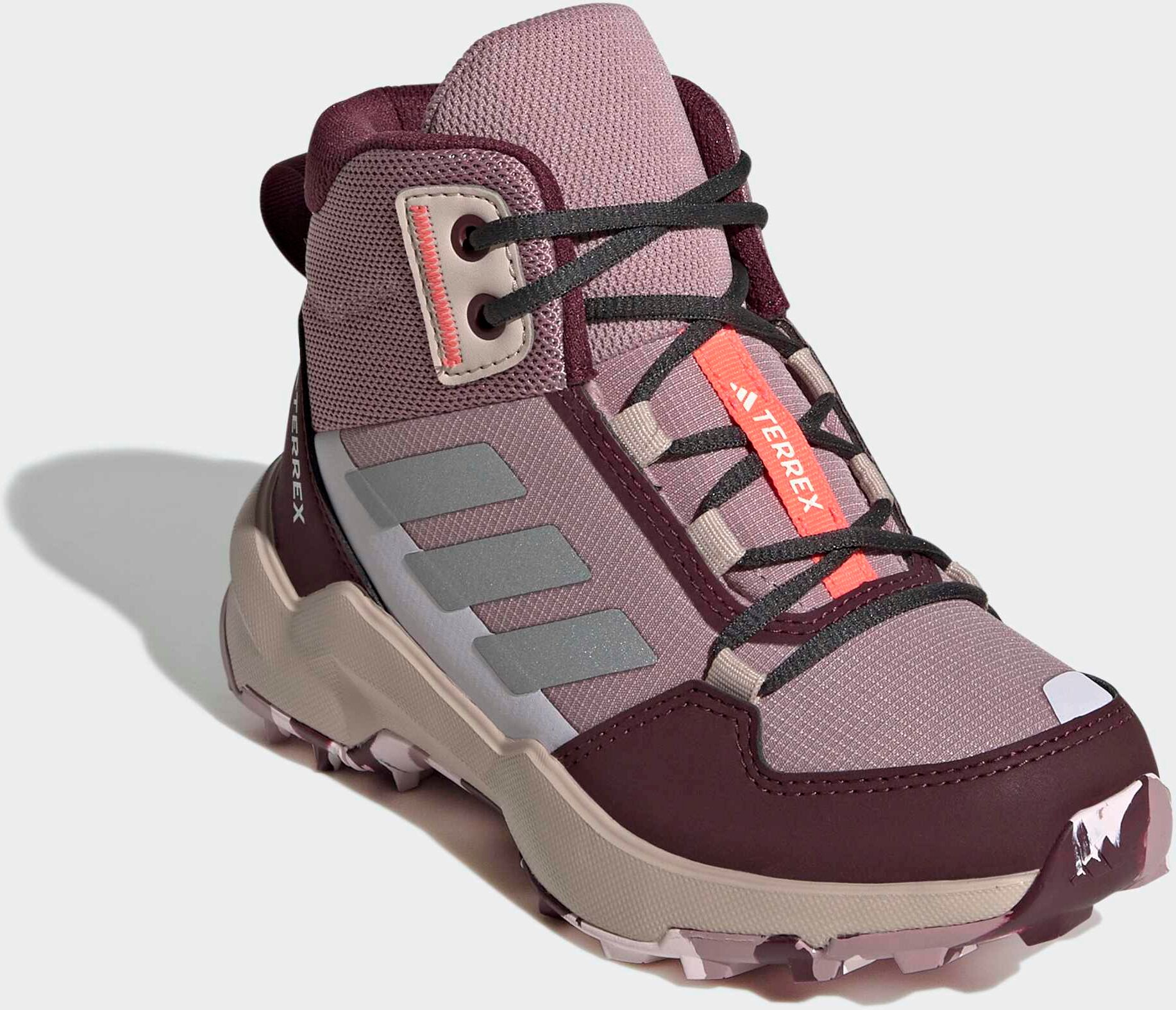 Wanderschuh ADIDAS TERREX "AX4R MID", Kinder, Gr. 38, magic mauve, reflective silber, maroon, Synthetik, Textil, Schuhe Wanderschuh, pour enfants magic mauve, reflective silber, maroon 38