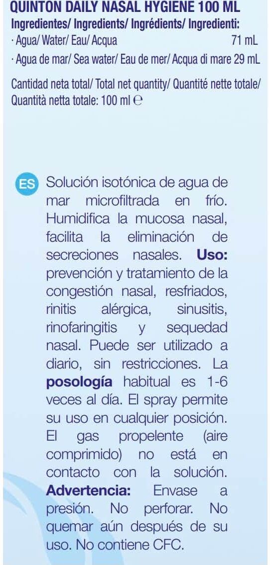 QUINTON Eau de Daily Nasal Spray 100ml