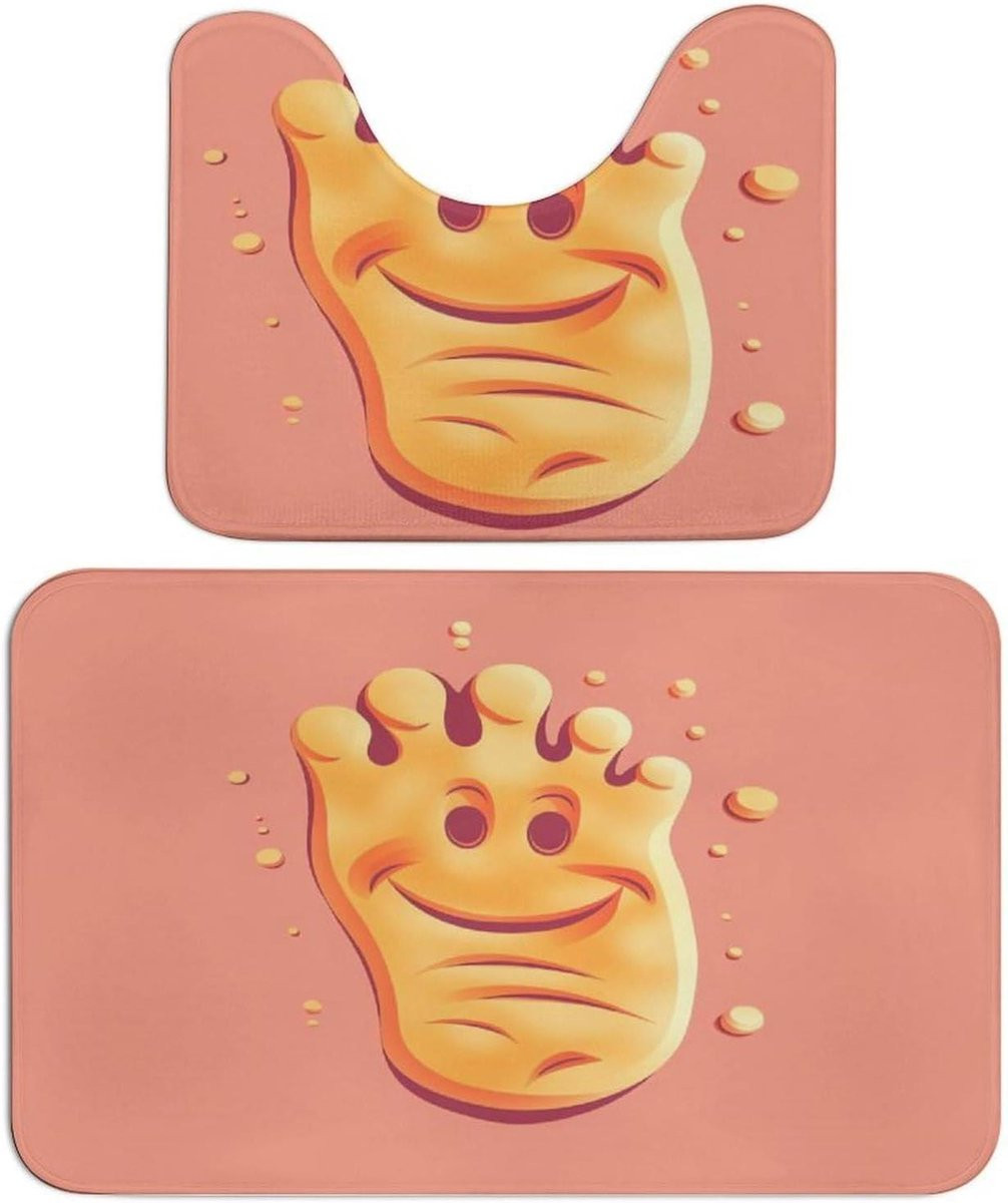 Set van 2 zachte badkamermatten van koraalfluweel - Stijl-37