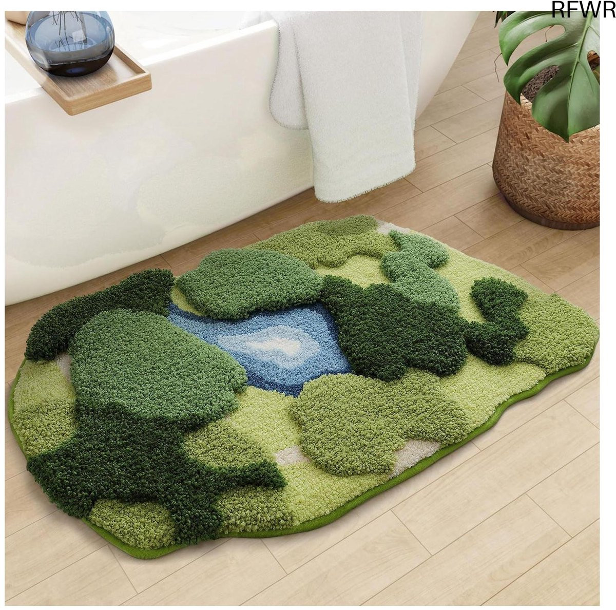 RFWR Dikke Zachte Groene Badkamermat - Super Absorberend Antislip Badmatje
