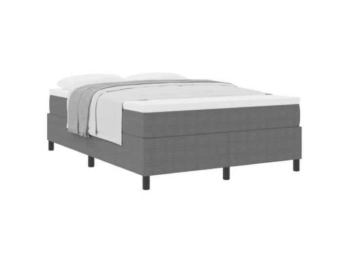 KTHLBRH Boxspringbett hellgrau und weiß 140 x 190 cm Cords Gewebe, Rahmen aus Holz, Matratze inklusive, Unterstützung 280 kg