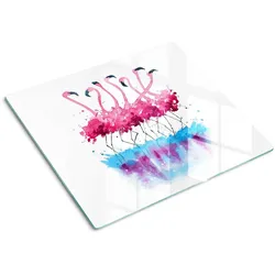 GLASPLATTE 60x52 cm Flamingos