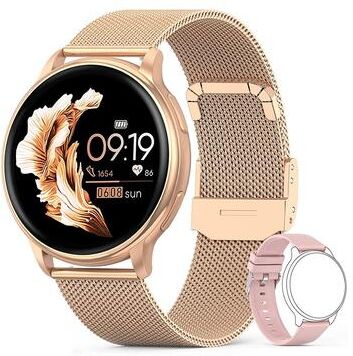Uplifted Trends Smartwatch For Women Fitness & Health Tracker Customizable Dial Sport Ready Design rosegold