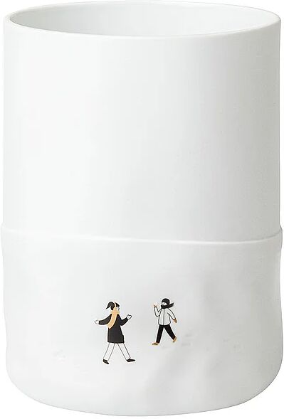 RAEDER Vase 16,5cm SCHNEETAG Schneeballschlacht  weiss B