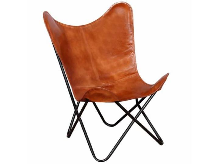 Heofavd Butterfly Sessel Echtleder Braun Ergonomischer Relaxsessel
